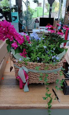 Cesto con bougainvillea